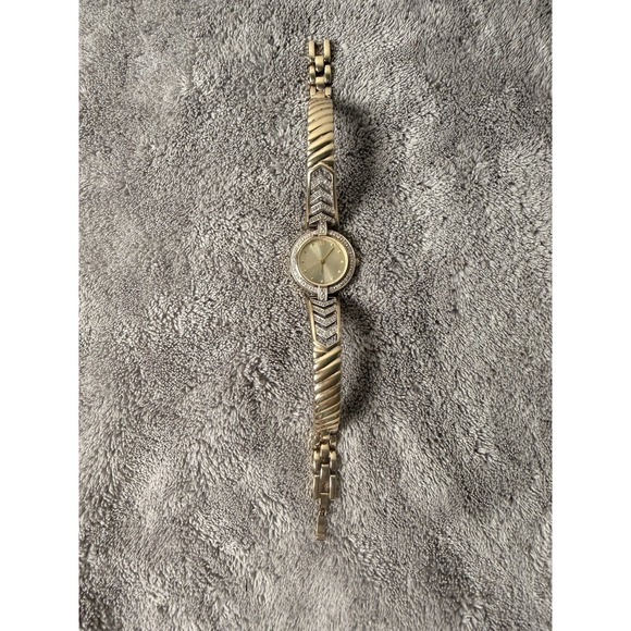 Vintage Danbury Mint Watch 14K Gold Plated Sterling Silver Diamonds Womens Watch main image 7